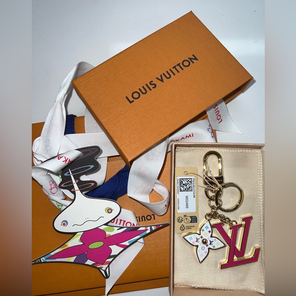 BNWT Louis Vuitton Murakami 2025 MultiColor Initial monogram key chain bag charm